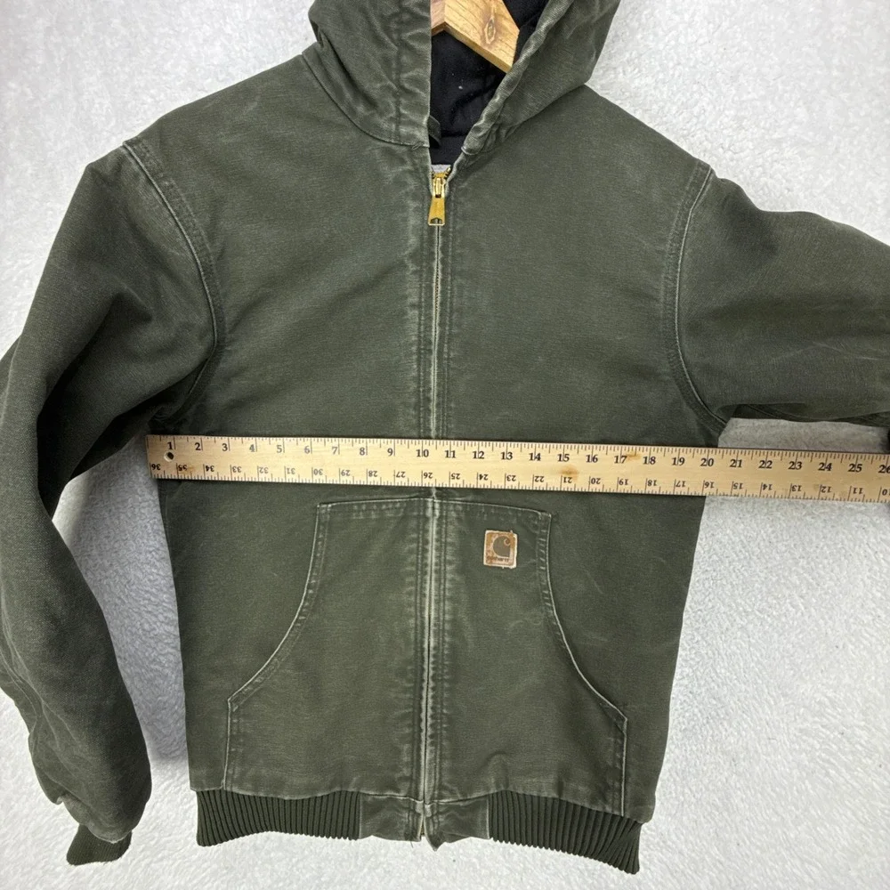 Carhartt Sandstone Jacket Quilt Lined Youth XL (14/16) YYJ130 MOS Moss‎ Green